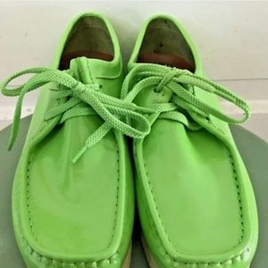 Clarks patent leather wallabees